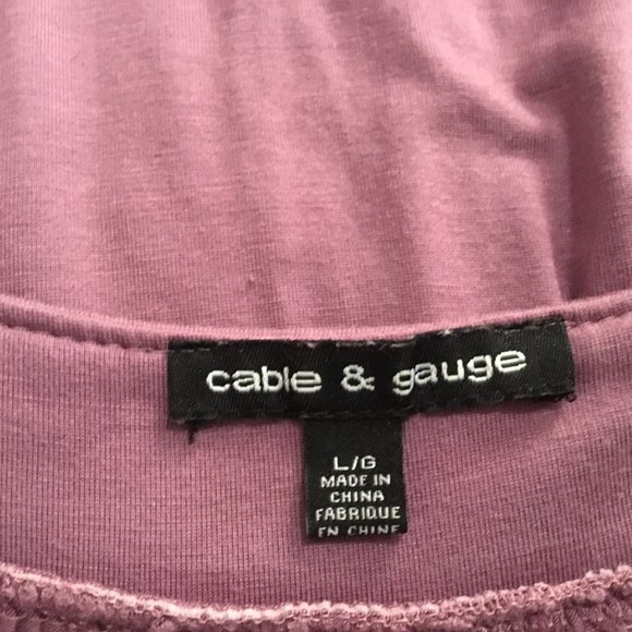 Cable & Gauge Purple Pleated Puff Shoulder Balloon Sleeve Casual Stretch Blouse - Picture 6 of 8